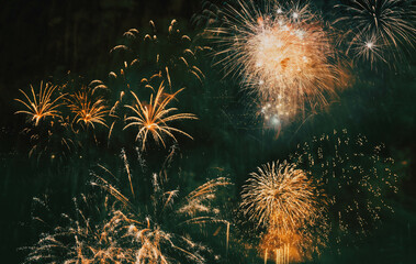 exploding fireworks New Year background