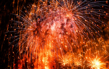 exploding fireworks New Year background