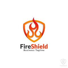 Fire Shield Logo Template