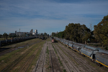 Fototapeta premium Bridge over the rails in the port of Ing. White