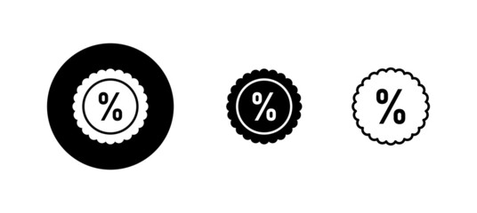 Discount icons set. Discount tag sign and symbol