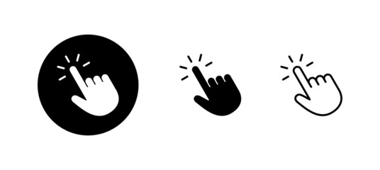 Hand click icons set. pointer sign and symbol. hand cursor icon