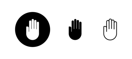 Hand icons set. hand sign and symbol. palm