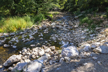 River Andaka River in Bulgarka Nature Park on the northern slopes of the Balkan Mountains, Bulgaria