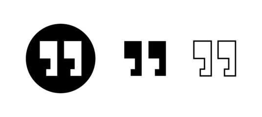 Obraz premium Quote icons set. Quotation mark sign and symbol