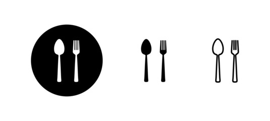 spoon and fork icons set. spoon, fork and knife icon vector. restaurant sign and symbol