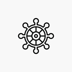 Obraz premium Rudder line icon, vector, illustration, logo template. Suitable for many purposes.