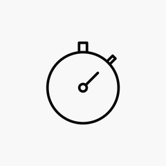 Timer, stopwatch line icon, vector, illustration, logo template. Suitable for many purposes.