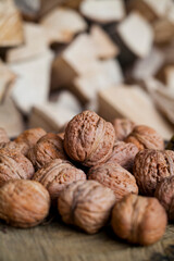 Walnut Nuts  -  healthy food, produce the juglans regia tree in the nut orchard.