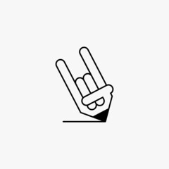 rockers cool pencil logo. vector illustration for business logo or icon