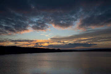 sunset over the river