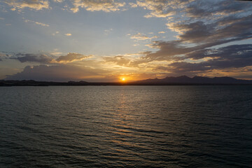 California sunset over Lake Havasu 