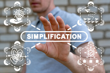 Simplification and problem solving concept. Settle things up. Optimization, improvement of business...