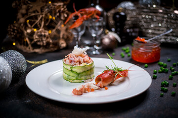 salad with salmon and avocado
