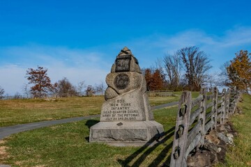 Fototapeta premium Monument to the 93rd New York Infantry, Gettysburg National Military Park, Pennsylvania, USA