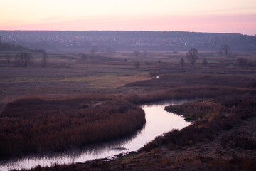 sunrise over the river