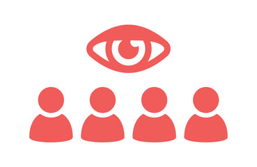 Eye spying people icon. Surveillance vector sign symbol