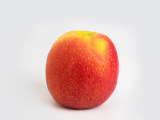 Ripe red apple fruits isolated on white background.