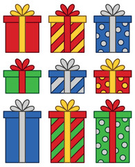Gift Boxes / Presents Clipart set - Color