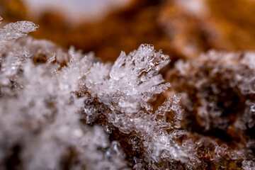 textura de copos de nieve, comida congelada, escarcha