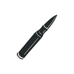 Bullet Rifle Icon Silhouette Illustration. Gun Ammunition Vector Graphic Pictogram Symbol Clip Art. Doodle Sketch Black Sign.