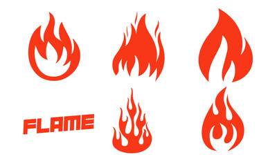 fire flames vector set