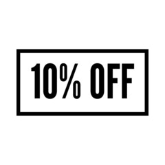 10 percent discount, Ten percent symbol discount, 10 % off