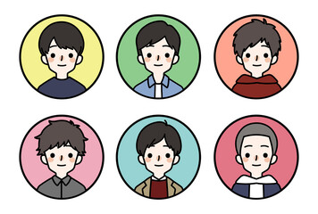 人物アイコンセット_かわいい私服の男の子