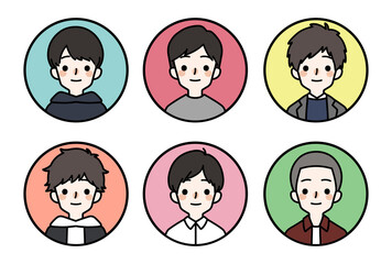 人物アイコンセット_かわいい私服の男の子