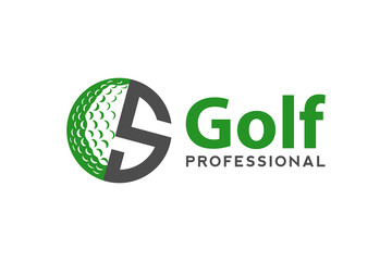 Letter S for Golf logo design vector template, Vector label of golf, Logo of golf championship, illustration, Creative icon, design concept