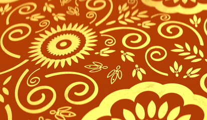 3d rendering of Chinese golden style classical auspicious pattern Chinese New Year background micro-lens. good luck. good fortune. spring festival scrolls