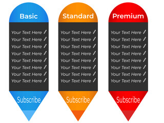 Business Package Plans that can be used for membership plan, upgrading, deals or promotion.
