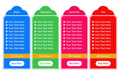 Business Package Plans that can be used for membership plan, upgrading, deals or promotion.