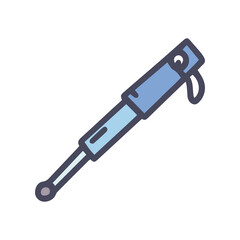 telescopic baton color vector doodle simple icon