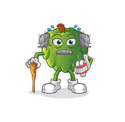 soursop white haired old man. character vector