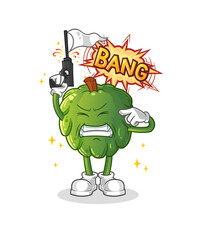 soursop warning shot mascot. cartoon vector