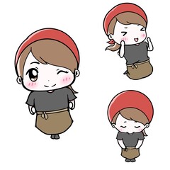 アルバイトイラスト　居酒屋の店員