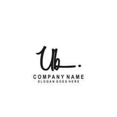 Initial letter UB Signature handwriting Logo Vector	
