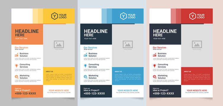 Modern corporate flyer template simple Business poster print design