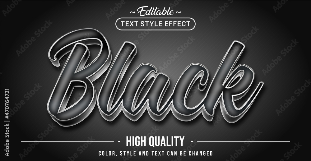 Poster Editable text style effect - Black text style theme.