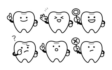 歯の喜怒哀楽に関する表情セット