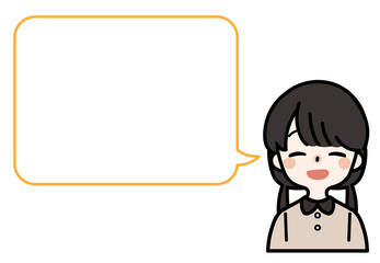 人物イラスト_かわいい女の子_吹き出し