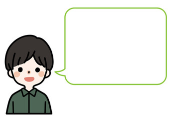 人物イラスト_かわいい男の子_吹き出し