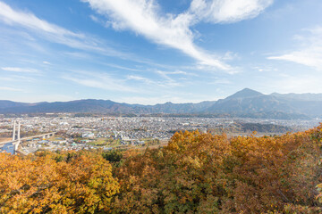 Obraz premium ミューズパーク展望台から秩父市街地の眺め