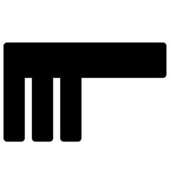 hair comb icon with black outline style