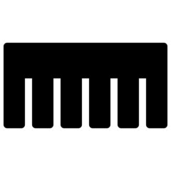hair comb icon with black outline style