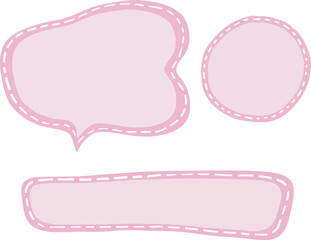 a set of children text frames pink of different shapes. Vector illustration