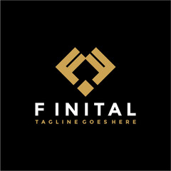 FF initial logo vector image