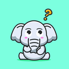 cute elephant expression thinking