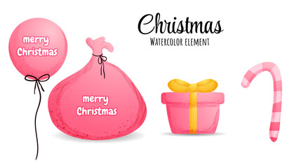 Obraz premium Cute christmas watercolor element